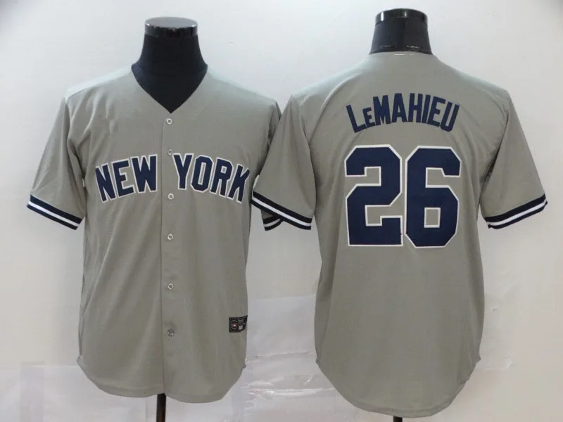 Wholesale New York 26 DJ LeMahieu 4 Lou Gehrig 99 Aaron 7 Mickey Mantle 25  Gleyber Torres Jersey Custom S-3XL Stitched Baseball Jersey From  m.