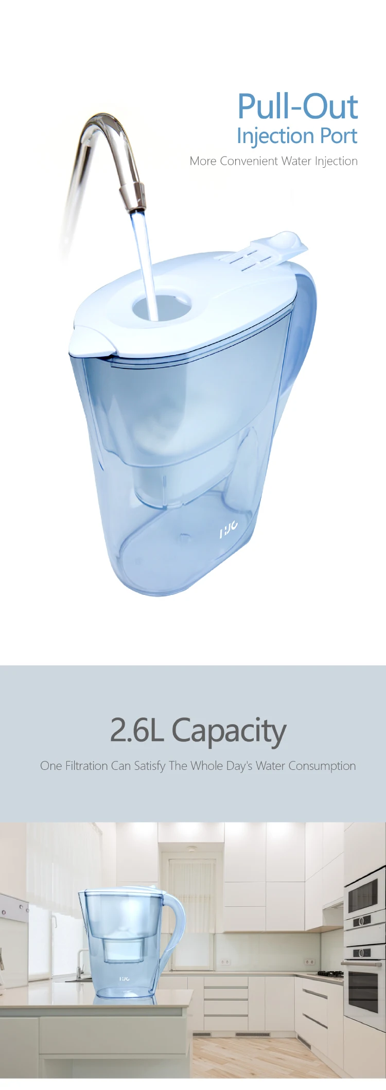 Household 3.5l No Floride Alkaline Filtered Purifier Water Filters