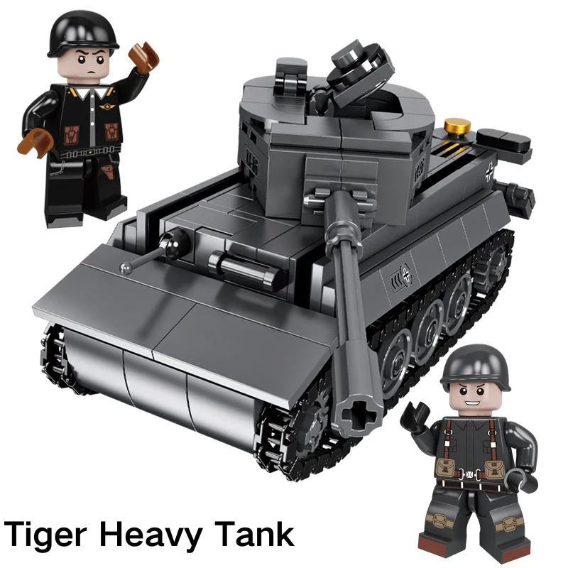 PANDAS World War Tank DIY Military Model Army Tank Soldier Play Set Artillery Armored Vehicle Building Block Made of Plastic