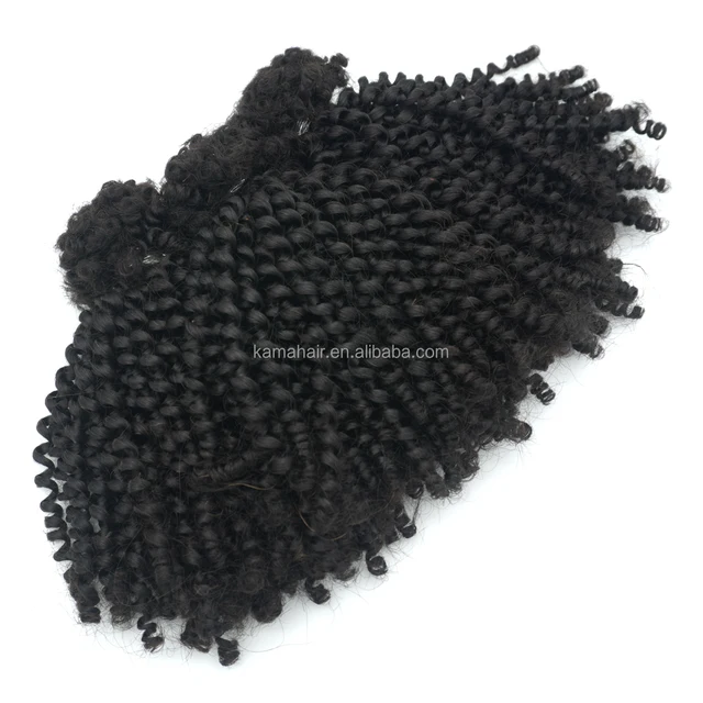 KAMA Bulk Indian Hair Extension Wholesale Afro Kinky Curly 4A 4B Bora Braids Machine Double Weft Bulk for Braiding