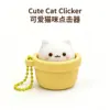 Base amarilla + gato blanco (clicker + cadena de cuentas)