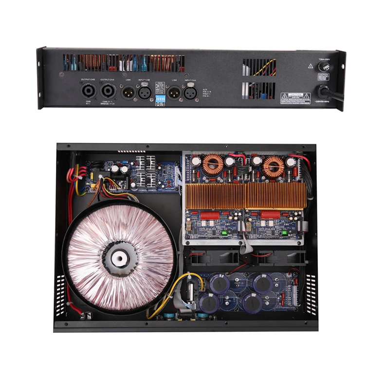 2 Two Channel 2x1000w Class d Speakers Stereo Professional Power Audio Rack 2u Emplifier Kawachi Amplifier