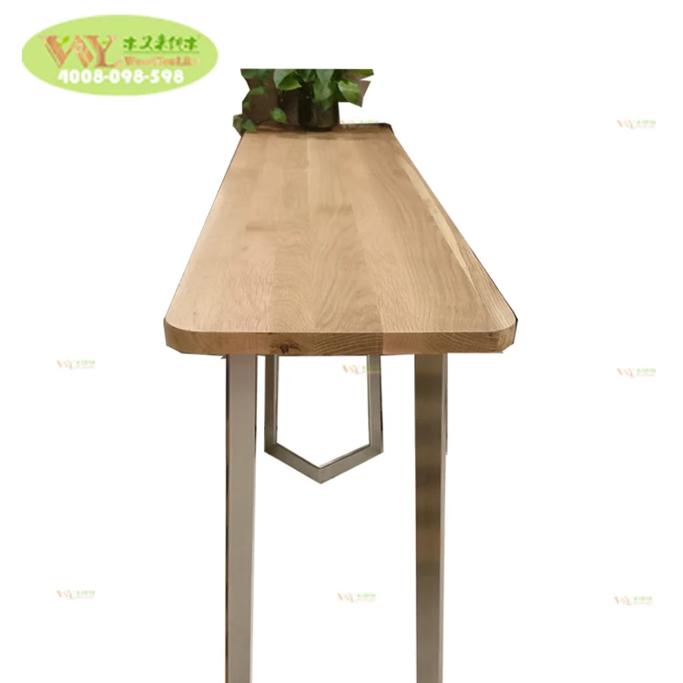Заводской высокий барный стол с металлическими ножками на заказ/столешница из массива древесины белого дуба