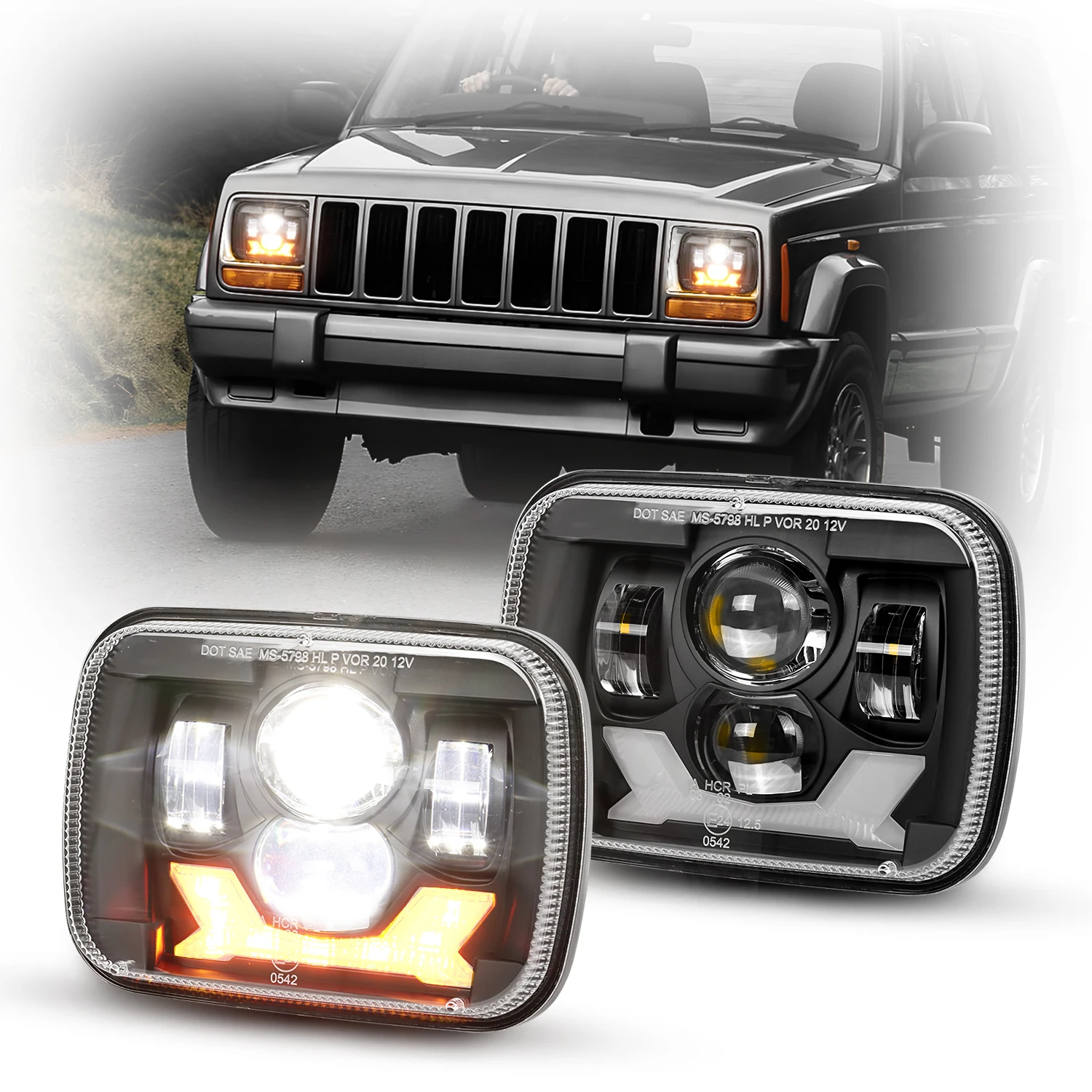 5×7インチ LEDヘッドライト シボレー エクスプレス 1500 2500 3500