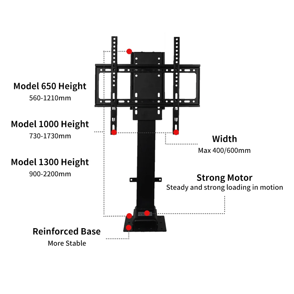 Smart Electric Motorized Tv Lift Stand Vertical Height Adjustable With