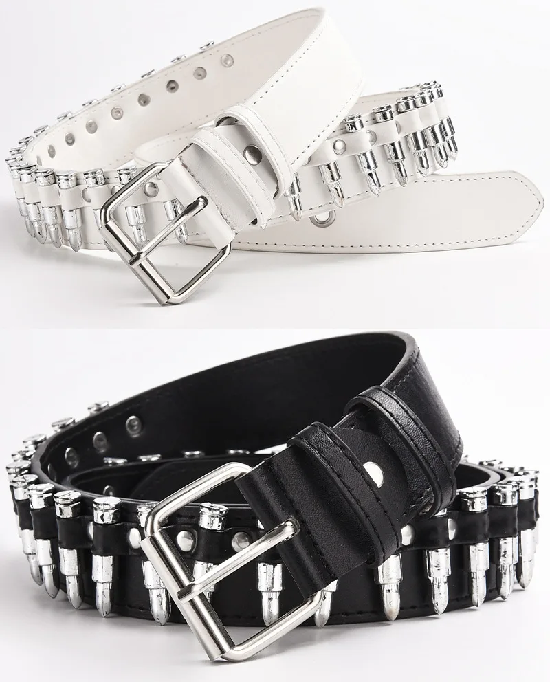PU Western Bullet Belt - Punk Rock Fashion Statement display picture 1