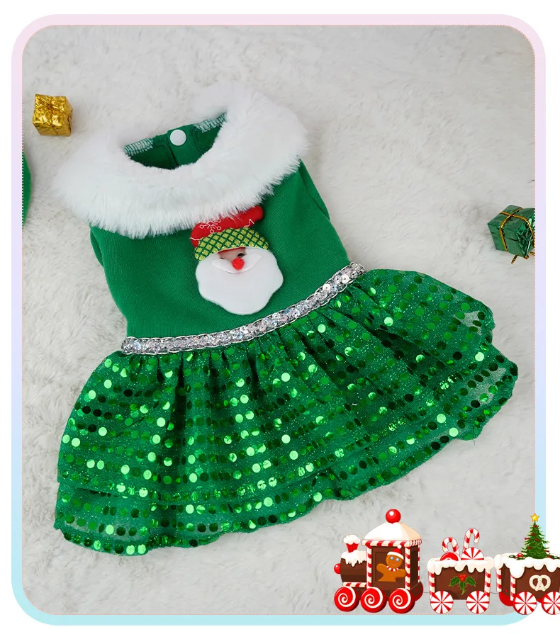 Pet Christmas Dress Up Dog Dresses Puppy Clothes Cat Skirt Pet Clothes
