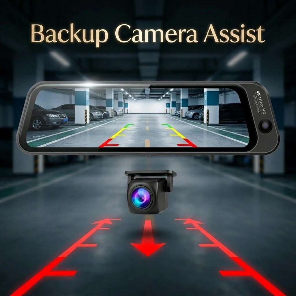 VIEVGUARB HS20 Dash Cam G-Sensor Parking Monitor Loop Recording App Control 4K WiFi Night Vision Touch Screen ADAS