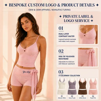 Yoga Halter Crop and Capri Leggings Set V Neck Self Tie Waist Four Way Stretch Quick Dry Activewear