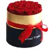 19 Roses L Boîte Noire Avec Bord Doré