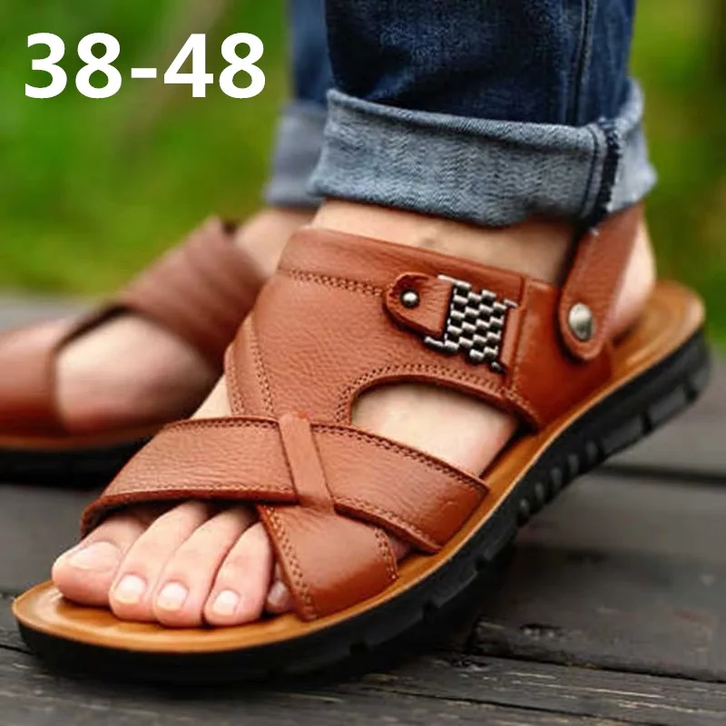 Leather Sandals Thick Sole Summer Shoes 