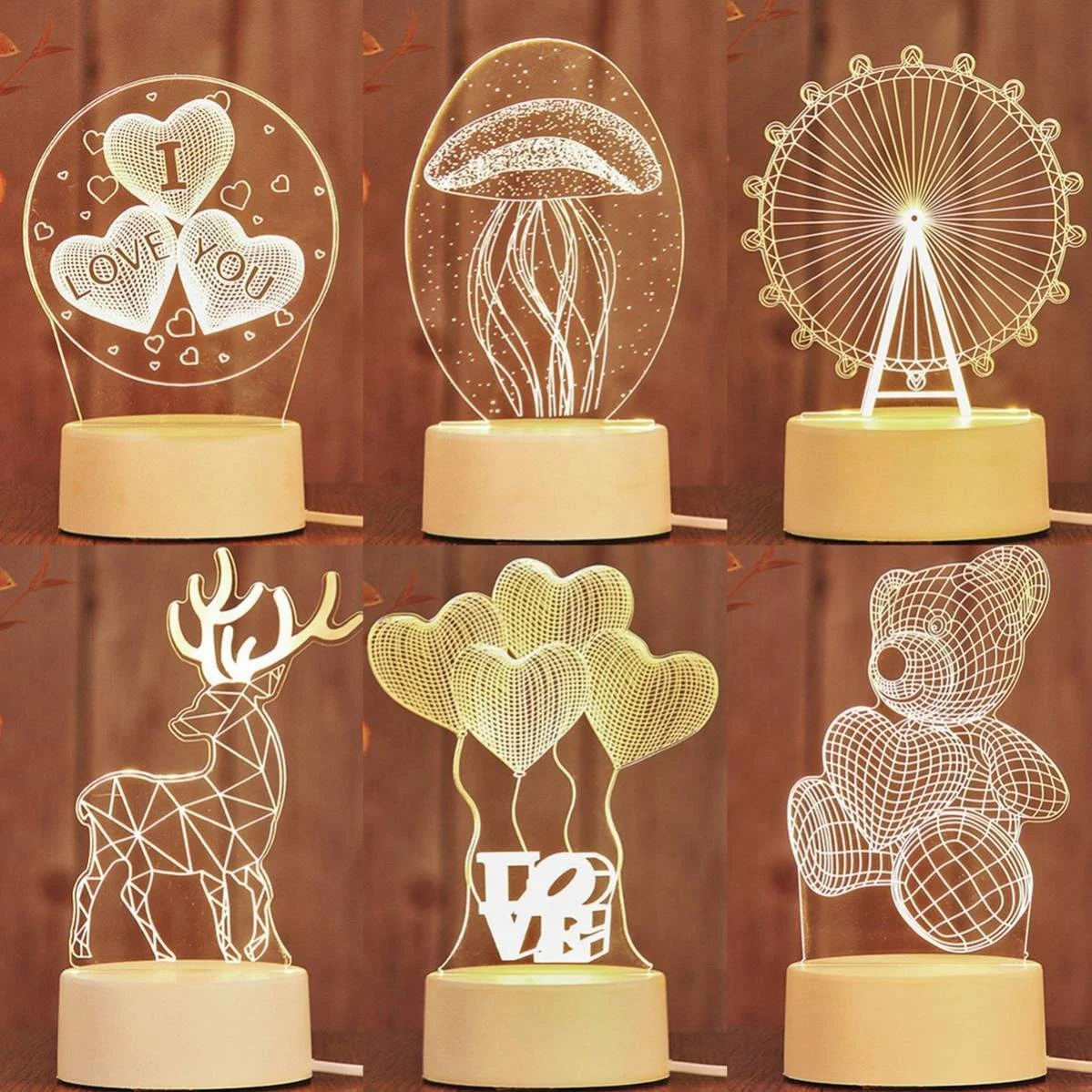 3D Creative Visualization Lamp - 30000 Hours of Light