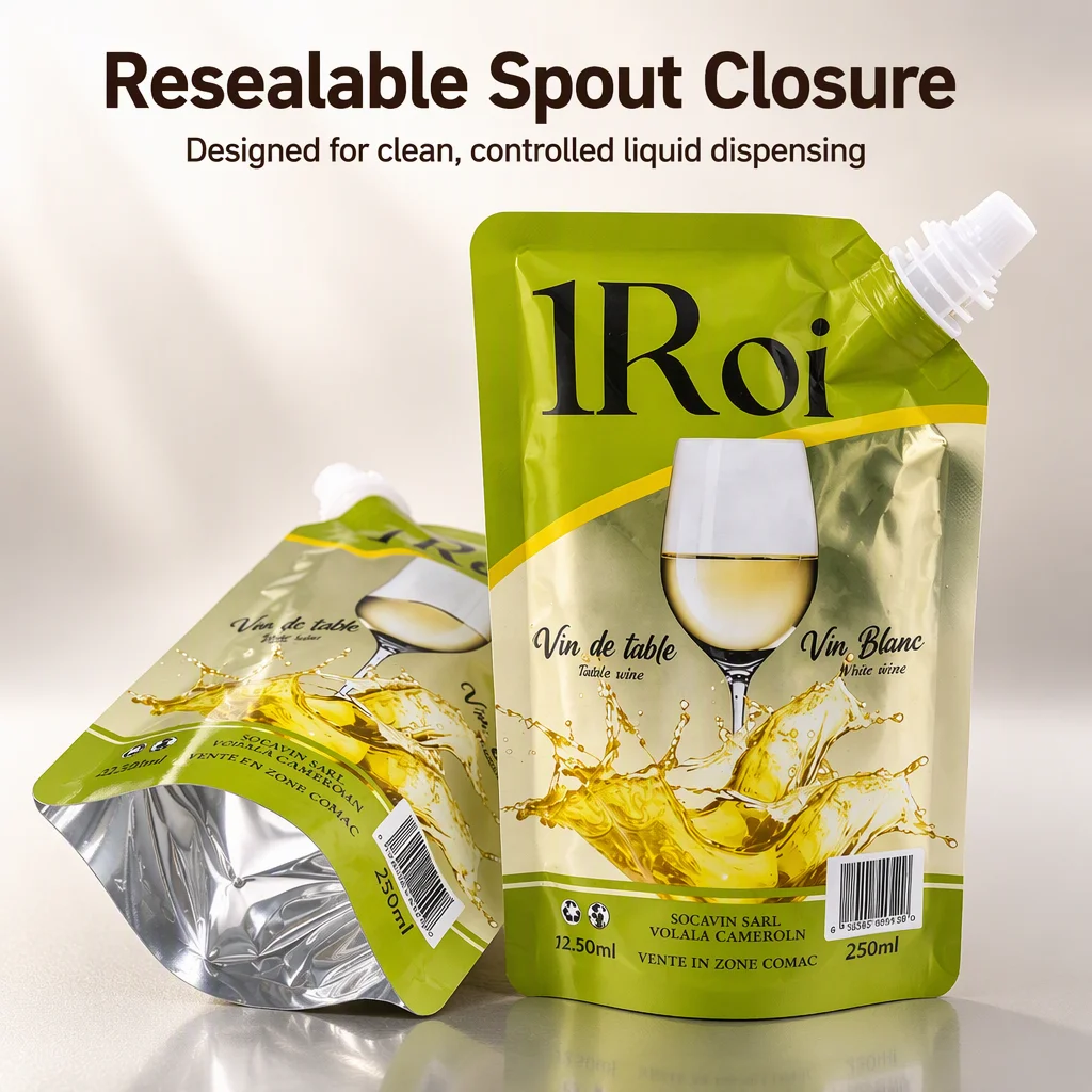 Spout Pouch Manufacturer Custom Printed Doypack Bag Food Grade Liquid Packaging Supplier for Juice Honey Cocktail