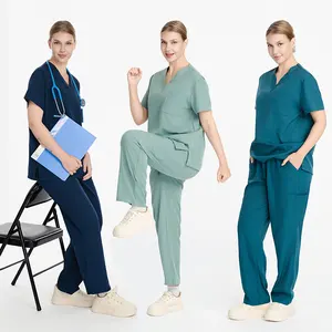 Wholesale Custom Hospital Scrubs Uniforms Women Scrubs Set Doctor Nurse Medical Scrubs Uniforms