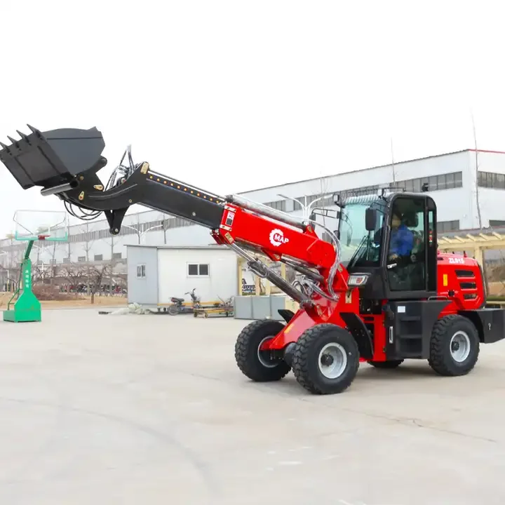CE TL15 1.5T Mini 4X4 Wheel Front End Loader with Telescopic Boom Backhoe Electric Top Crawler Used Loaders for Sale