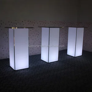 16 Color Change Rechargeable LED Bar Table Versatile Plastic Furniture for Outdoor Wedding Dining Supermarket Parties