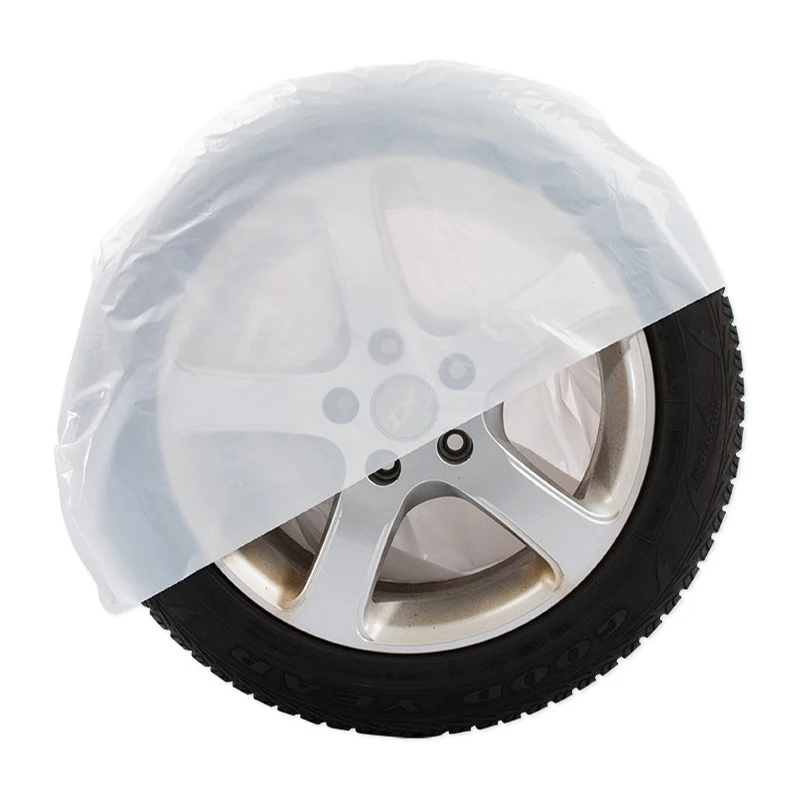 disposable custom pe ldpe clear plastic car spare tire cover tire storage bag plastic tire bags with logo