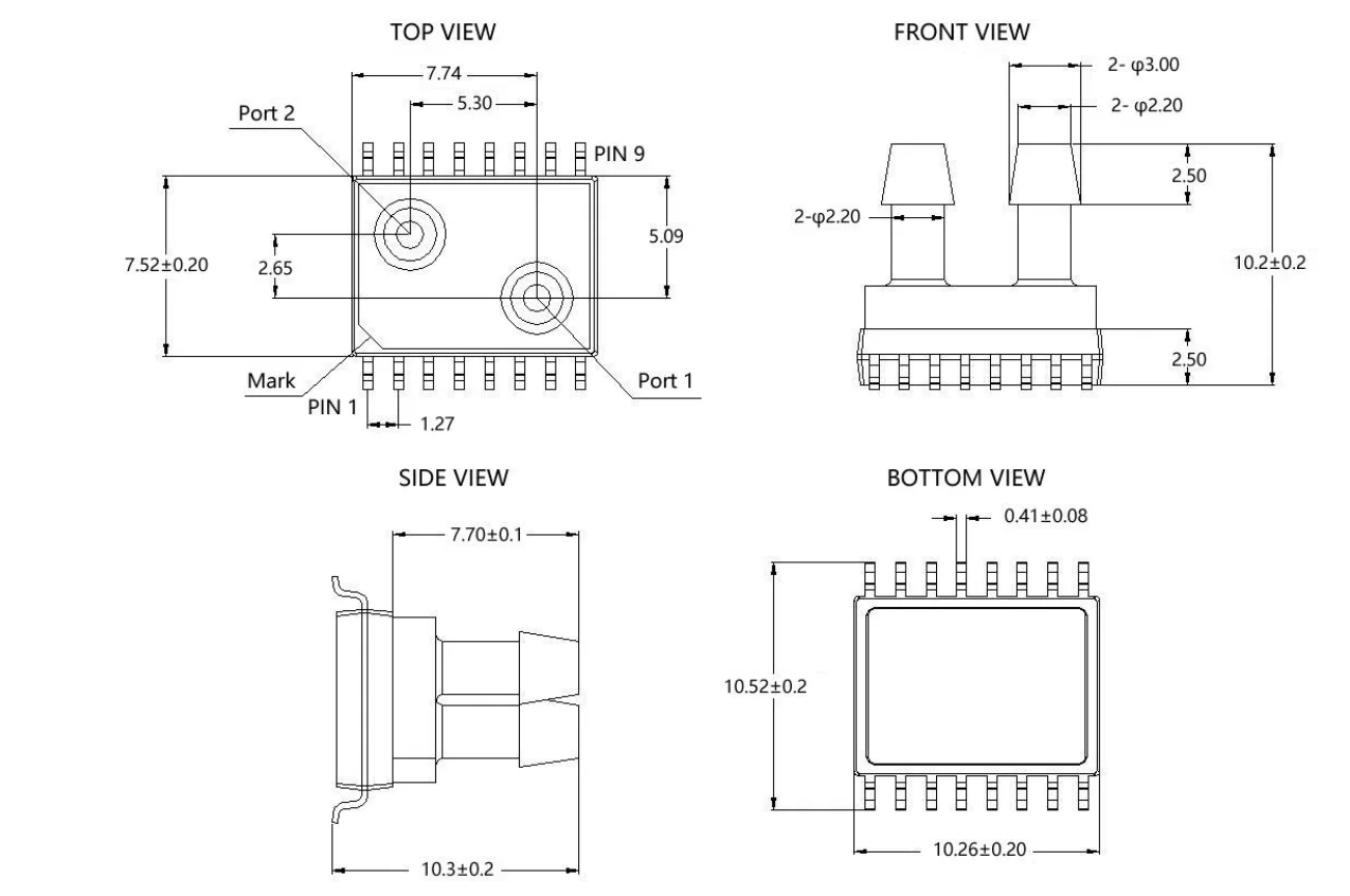 500pa I2c Differential Pressure Sensor Xgzp6891d Buy Sop Pressure