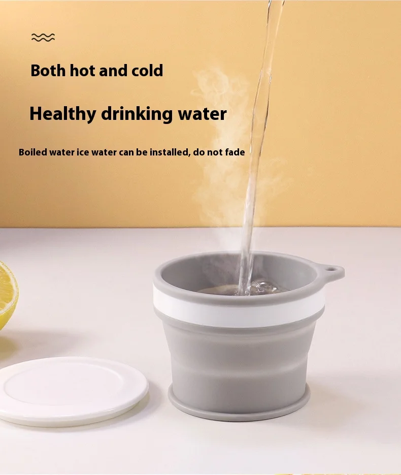 Factory Wholesale Customizable Modern Telescopic Coffee Cup Portable Silicone Folding Water Cup for Travel Camping Food Grade details