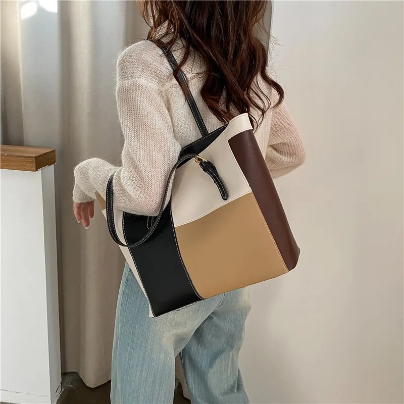 Fashion Multifunction Big Size Large Capacity PU Leather Tote Bags Handbag Tote One Shoulder Bag