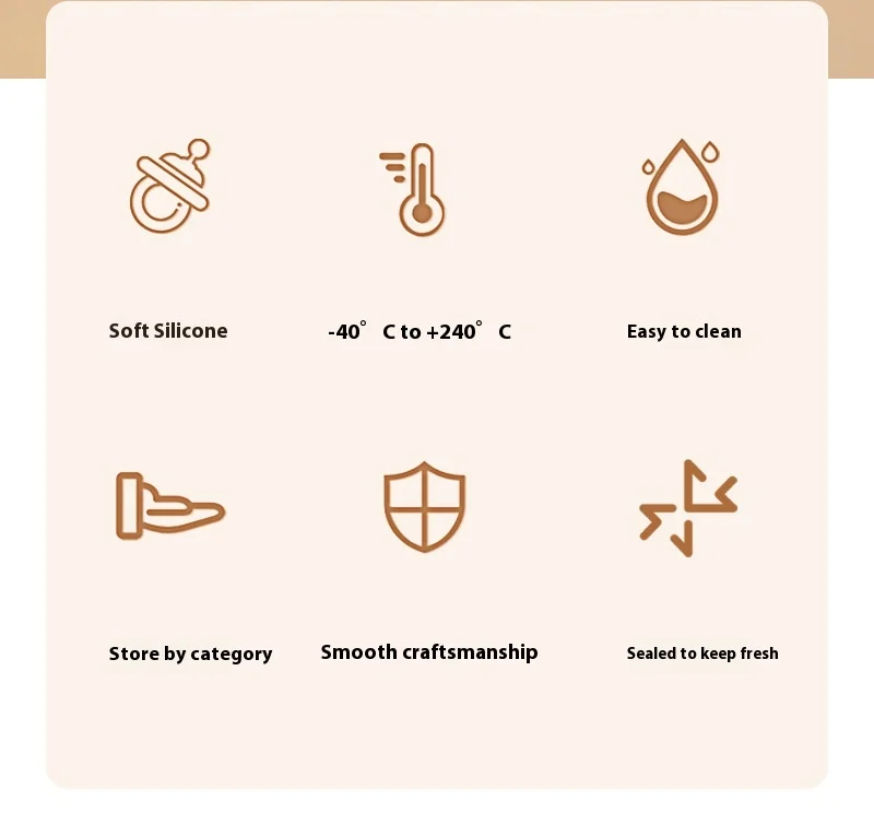 Portable Food-Grade Silicone Bags Microwaveable & for Fresh-Keeping Sorting & Travel Packaging Storage details