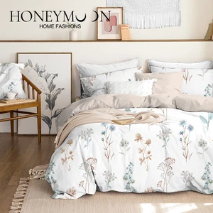 HONEYMOON Hot Sell Home Textile Filling Soft Cotton 3D Fashion Printed Bedding 3pcs Bed Set Comforter Sets for All Season