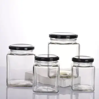 200ml 280ml 380ml Straight Sided Tall Glass Jars with Deep Lid