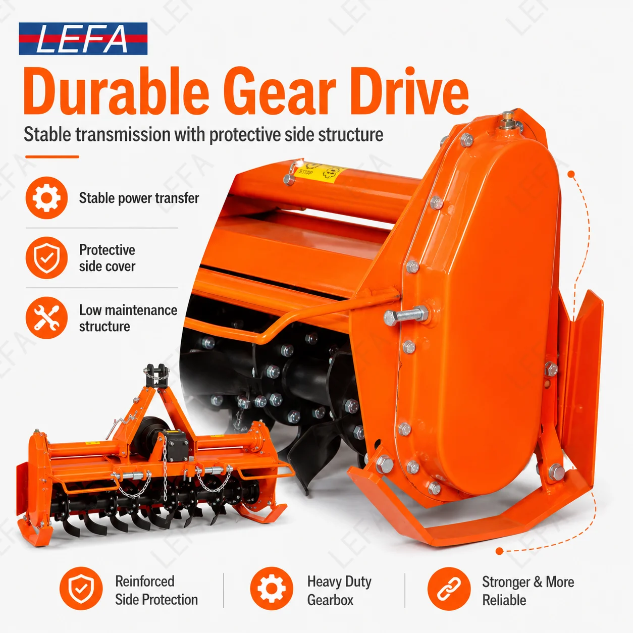 Rotary Tiller LEFA CE RT-125 for Tractors – Efficient Cultivator