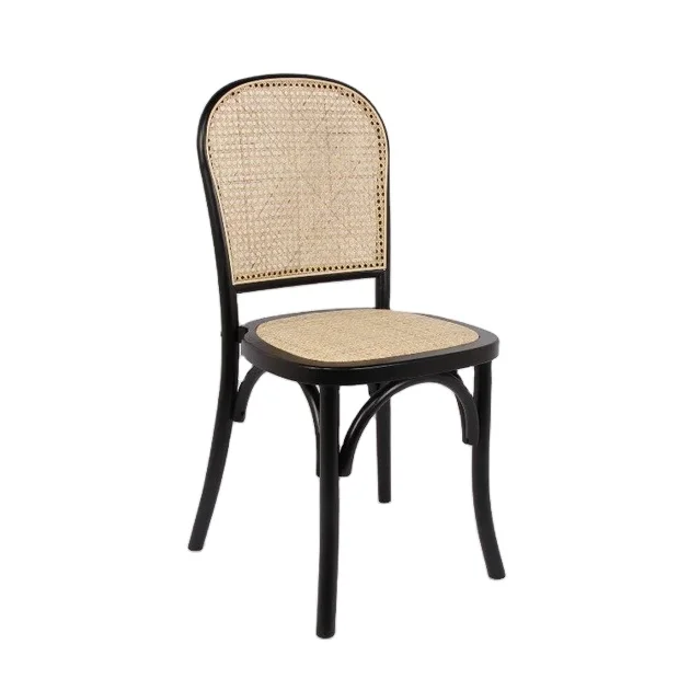 Dining Room Furniture Antique Solid Wood Cane Back Rattan Dining Chair