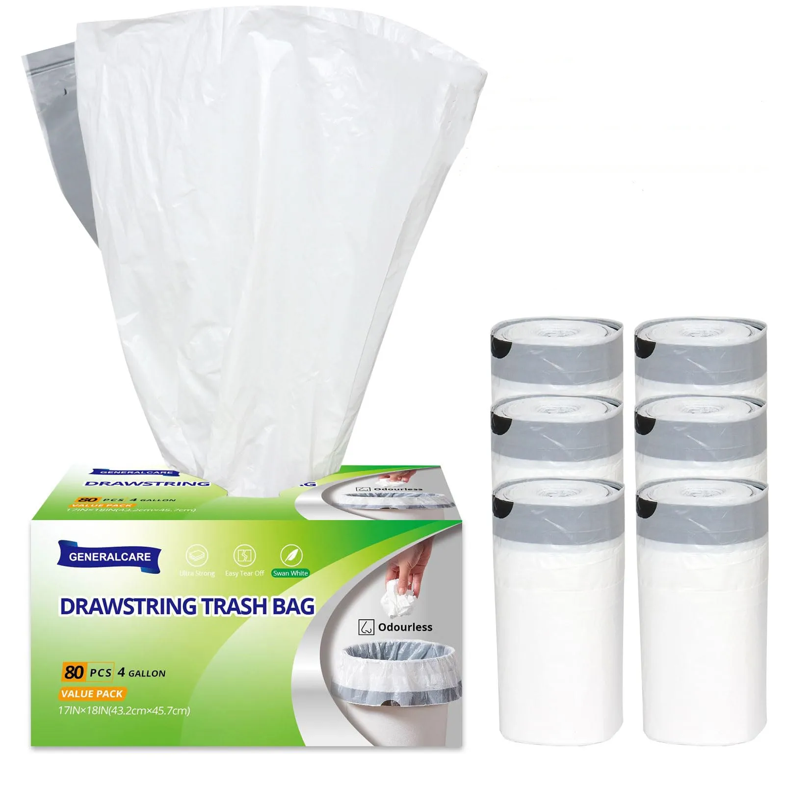 Small Trash Bags Bathroom Gallon Trash Bags Drawstring, Sall
