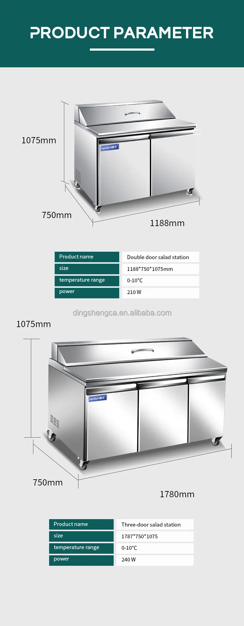 Table Top Salad Bar Counter With Refrigerator Used