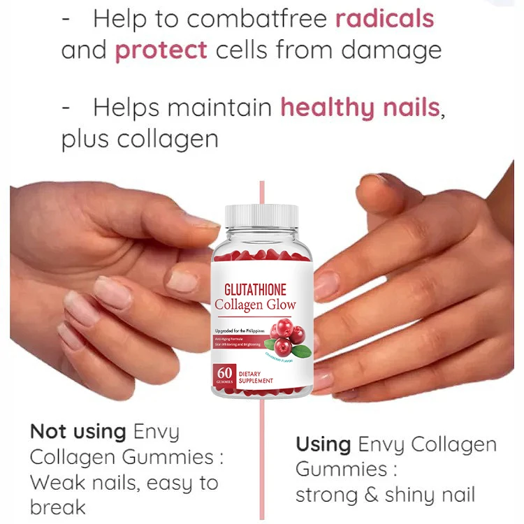 Wholesale Price Cranberry Original Skin Whitening Glutathione Collagen Glow  Gummies