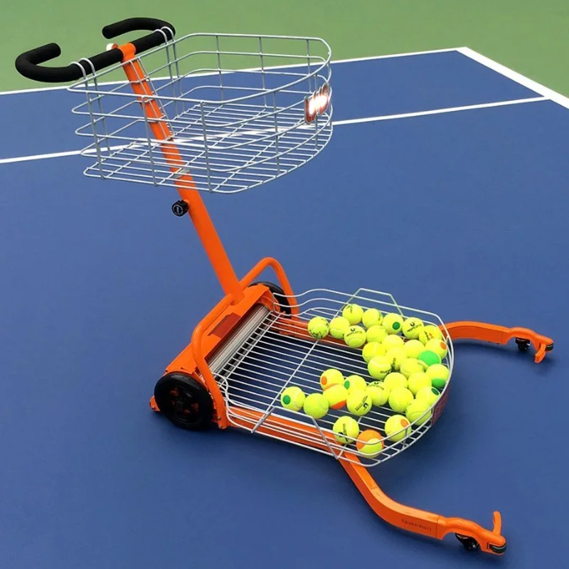 Automatic Ball Collector Tennis Basket Portable Tennis Teaching Cart supplier