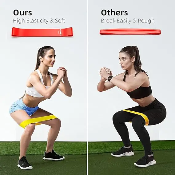 AKTIV Custom Logo Mini Loop Fitness Bands Set Heavy Elastic Latex Rubber Training Equipment for Home Gym Workout Yoga Sports