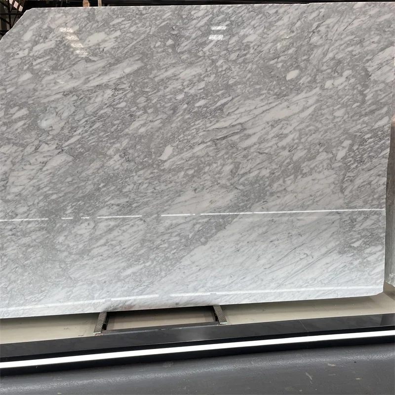 Placă de marmură Bianco Statuario de cea mai înaltă calitate pentru decorul pereților interiori, plăci naturale de marmură alb zăpadă pentru podele