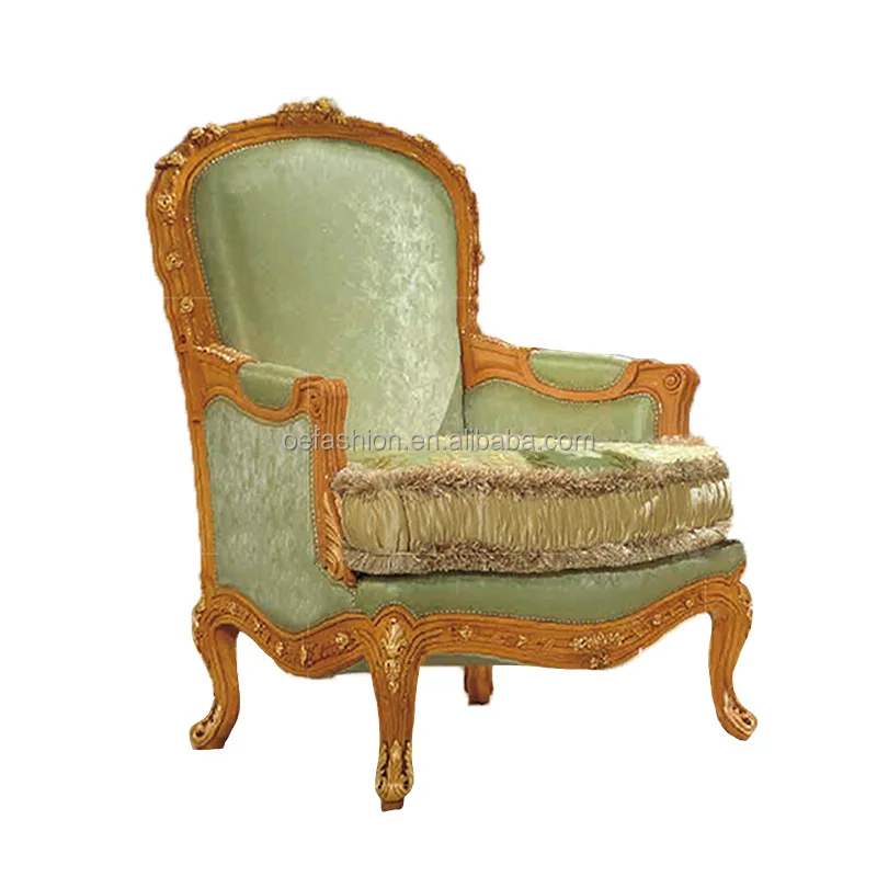 OE-FASHION Custom European Style Living Room Solid Wood Carved Sofa French Shell Mosaic Fabric Sofa Luxury Villa Furniture