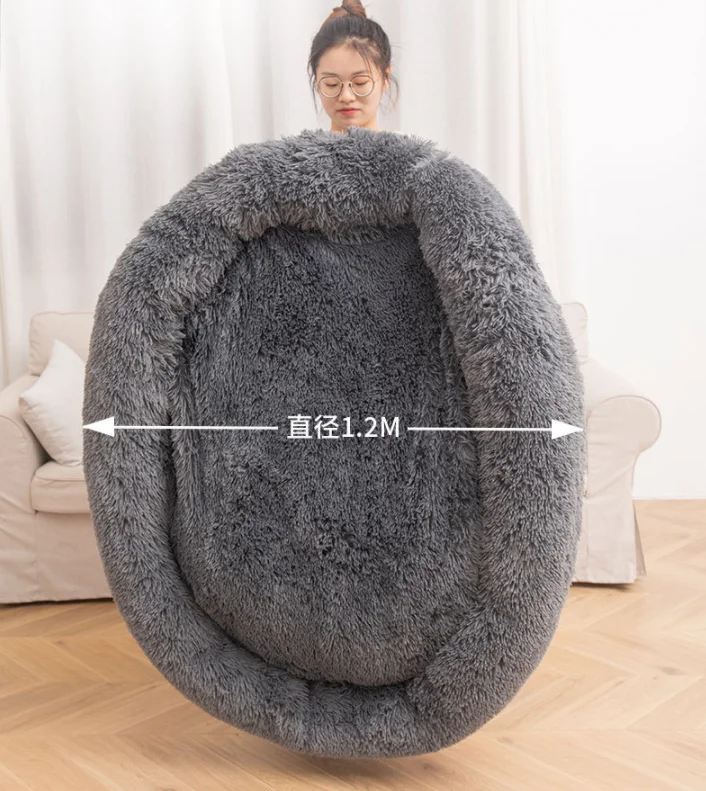 Wholesale Soft Luxury Round Cat Bed Designer Plush Pet Dog Cat Bed