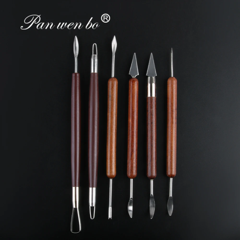 High Quality 6pcs Clay Sculpting Tools Wooden Clay Sculpting Modeling Ceramics Art Pottery Tools