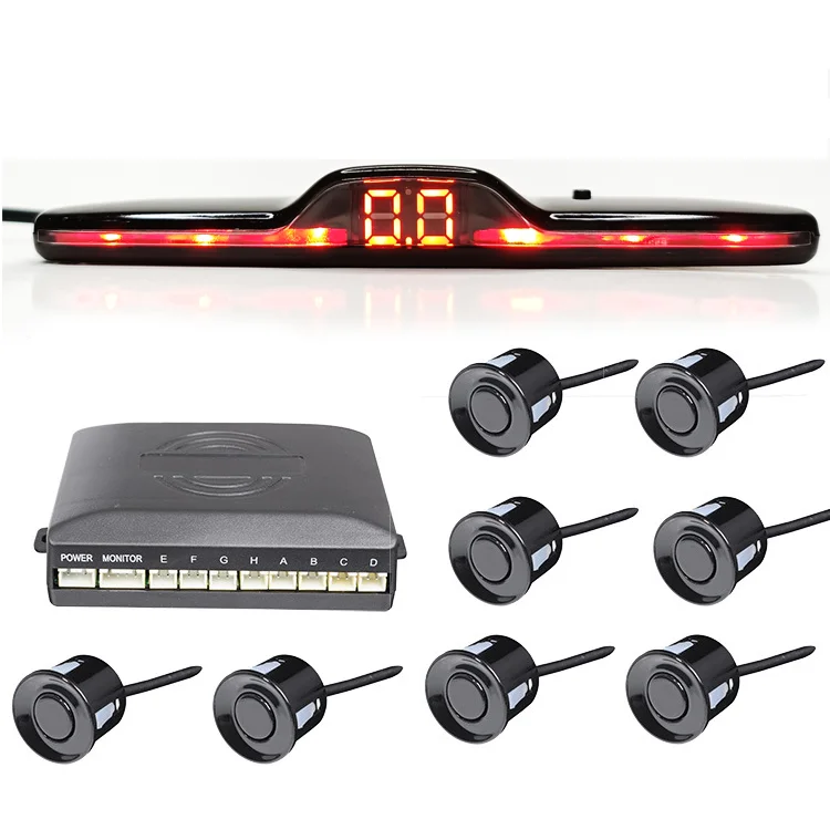 8 Sensor 1 Buzzer Park Sensor Led Display Color Change Front Rear Parking Sensor Intelligent Parking Assistance System