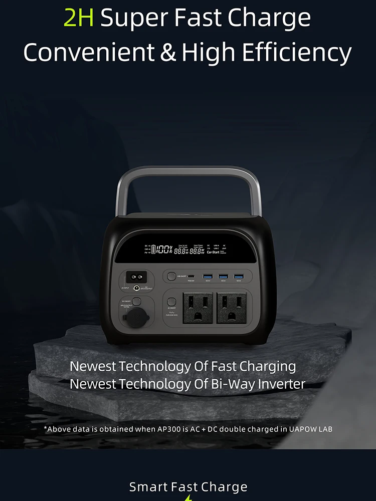 Max 600w Output Power Portable Power Station 300w Uninterruptible 220v Solar Power Generator