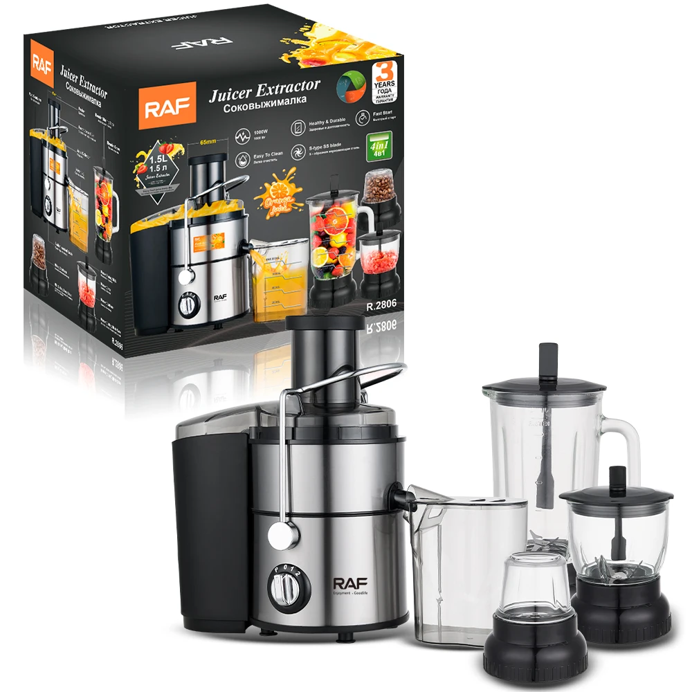 RAF Multifunction 4 in 1 Big Mouth Carrot Vegetable Juicer Blender Slow Fresh Commercial Fruit Juicer Machine Juicer Extractor