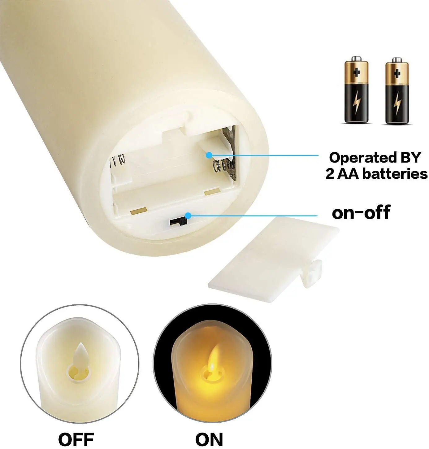 Wholesale Led Magic Candle Real Wax Battery Flameless Candles Include