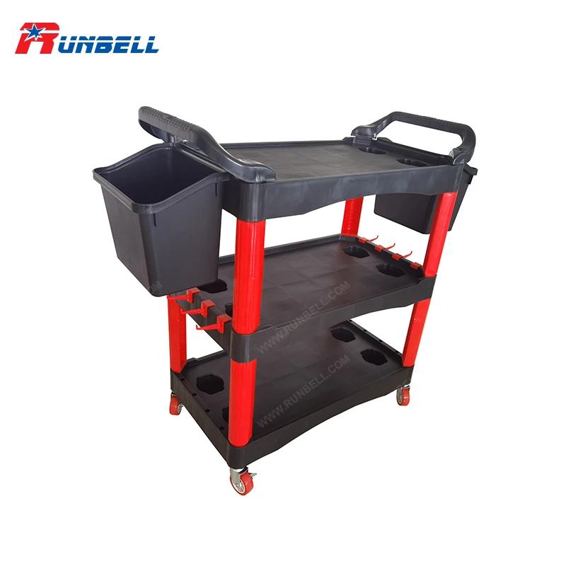 3-уровневый органайзер для тележки с крючками складских помещений ремонта