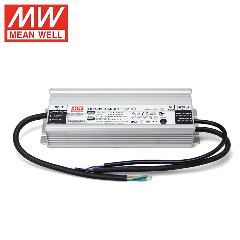 Meanwell HLG-320H-48AB LED Driver - 320W, 48V, 3-in-1 Dimming
