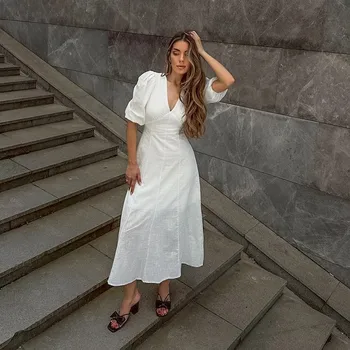 navy blue dress linen dress Daisy Linen Dress