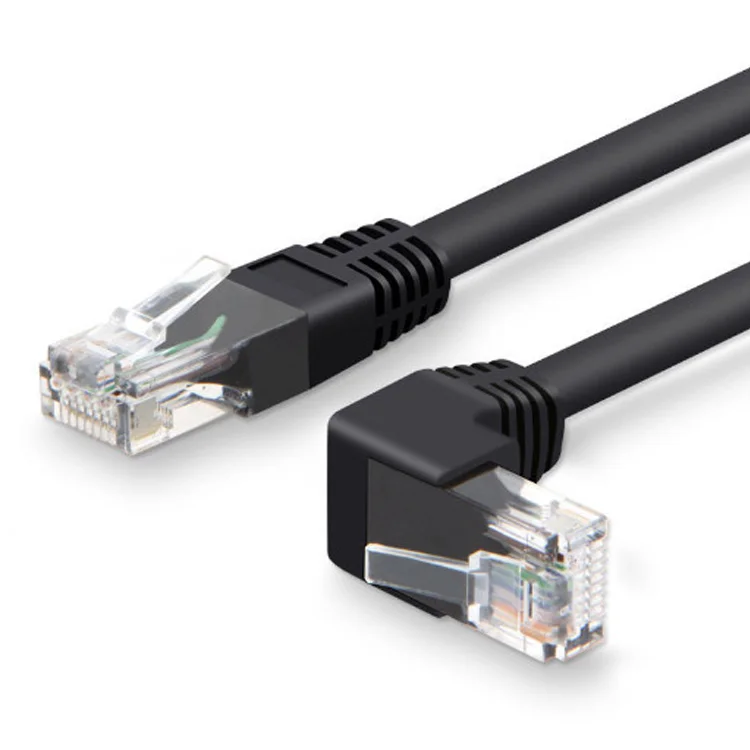 Сетевой Ethernet-патч-кабель RJ45 разъем под прямым углом 90 градусов Cat6 Cat5e UTP патч-кабель