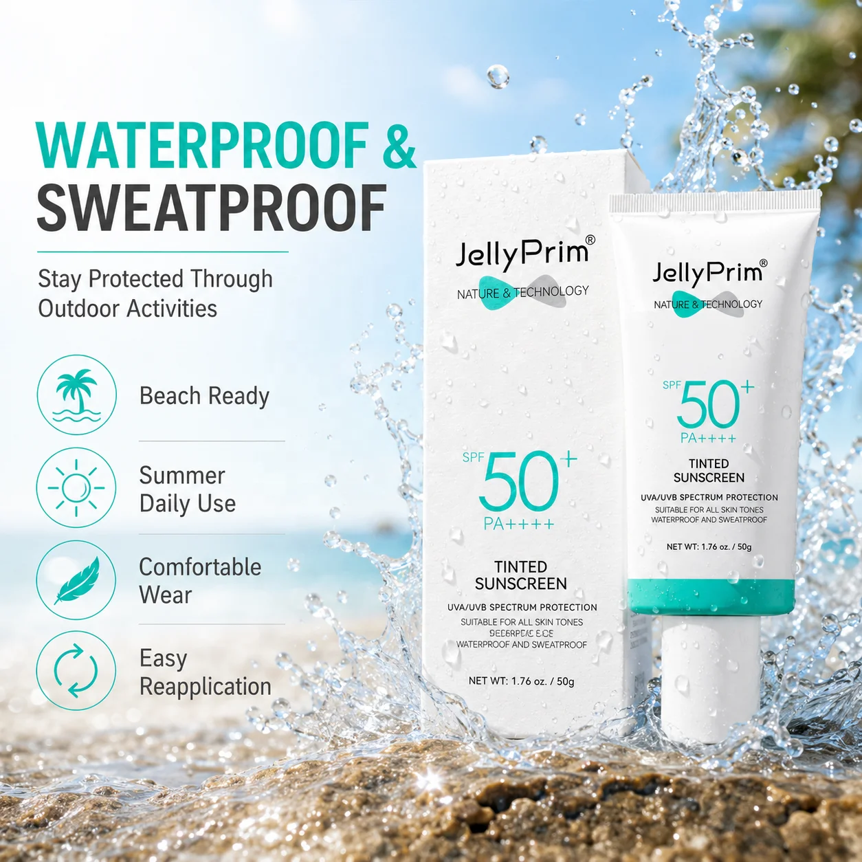 Wholesale Tinted Sunscreen Private Label Natural Organic Moisturizing UVA UVB Sunblock Repairing Sun Damage Sunscreen Cream