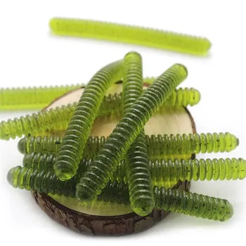 9.5cm 5.5g Long Threaded Soft Plastic Worm, Green Bionic Lure Soft Fishing Bait – Soft Lure – view 5