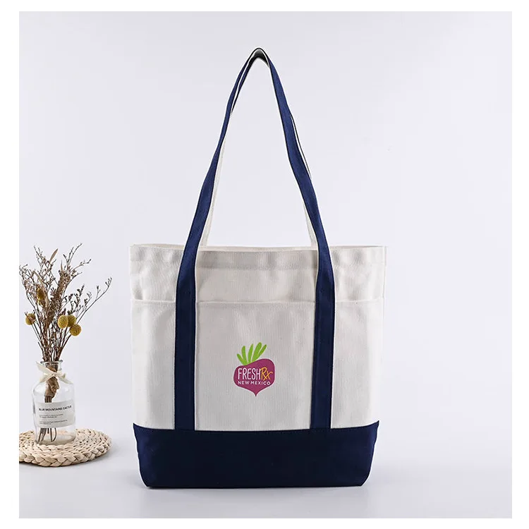 BSCI Factory Heavy Duty Big Capacity Zipper Traveler Women Tote Canvas Bags