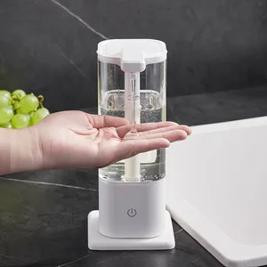 Rechargeable 550ml IPX5 Waterproof Automatic Dispenser Type-C Power Jack for Liquid Gel Dish Soap Body Wash Shampoo-Household
